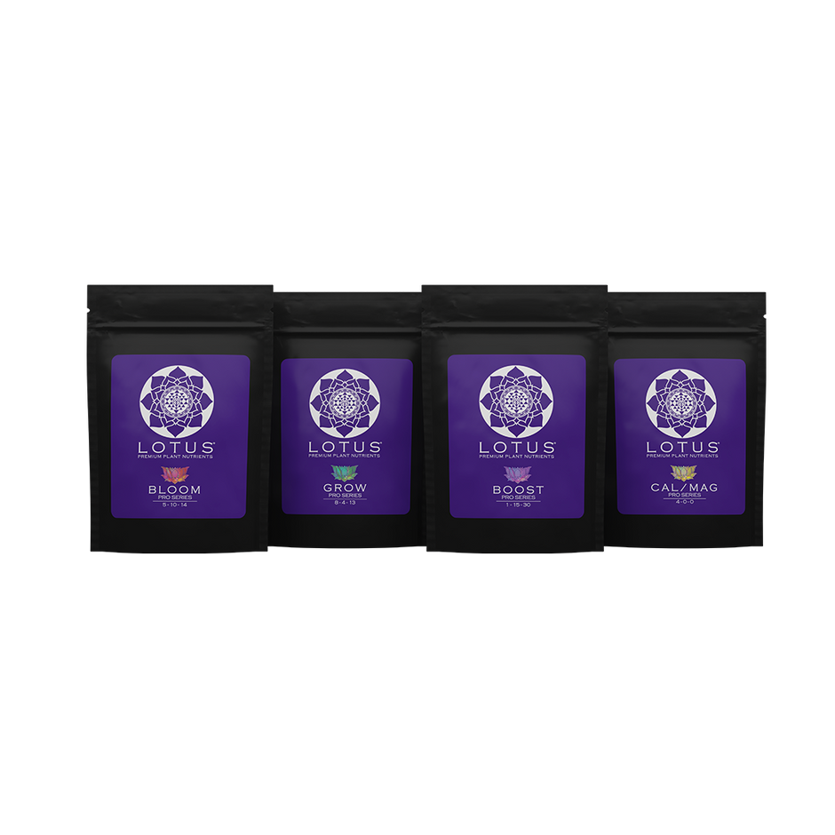 Lotus Nutrients 4-Part Intro Pack (Includes Grow, Bloom, Boost, and Cal/Mag)