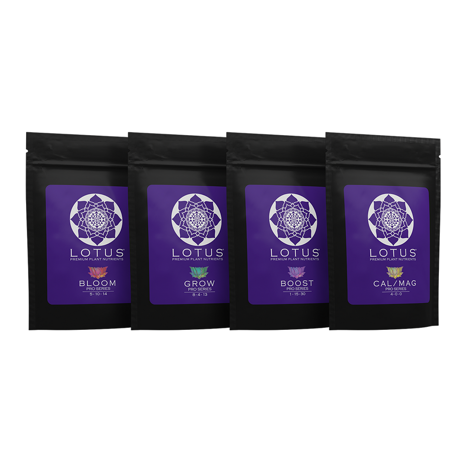 Lotus Nutrients 4-Part Intro Pack (Includes Grow, Bloom, Boost, and Cal/Mag)