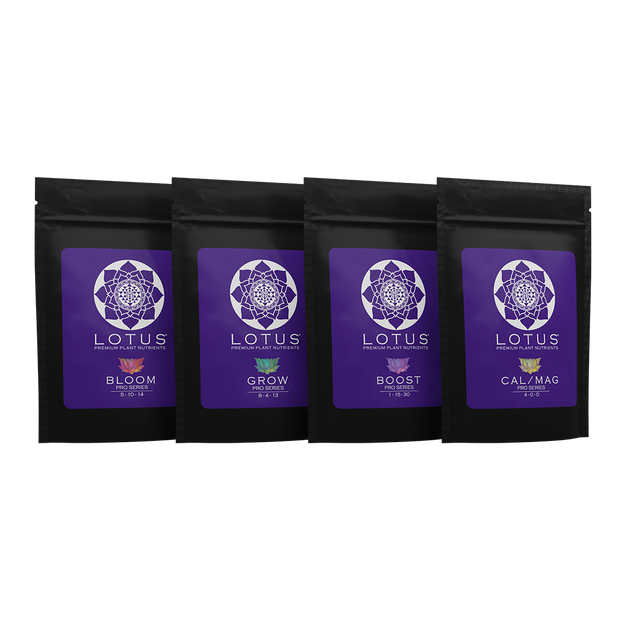 Lotus Nutrients 4-Part Intro Pack (Includes Grow, Bloom, Boost, and Cal/Mag)