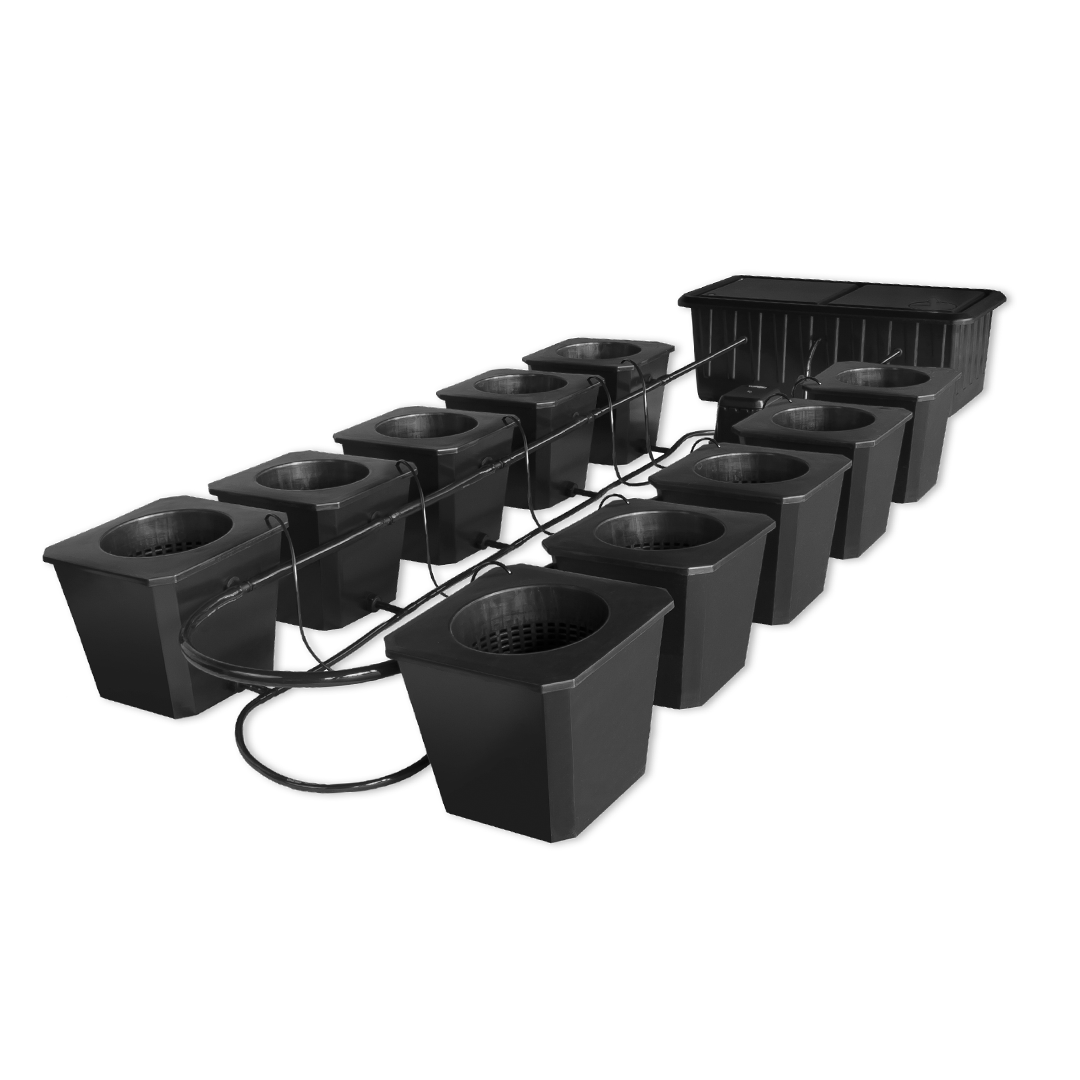 10-Site Bubble Flow Buckets Hydroponic Grow System