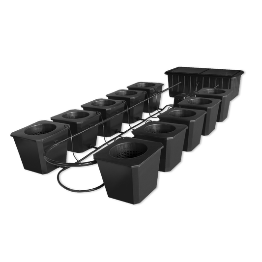 10-Site Bubble Flow Buckets Hydroponic Grow System