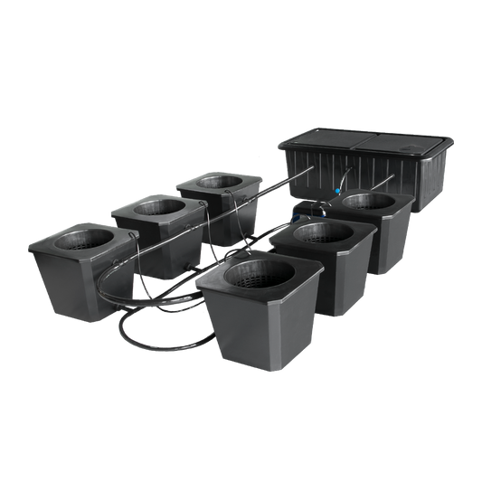 6-Site Bubble Flow Buckets Hydroponic Grow System