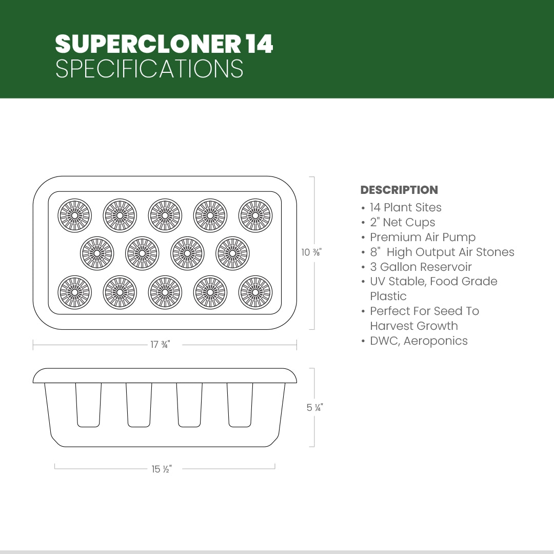 SuperCloner 14-Site Hydroponic Cloner