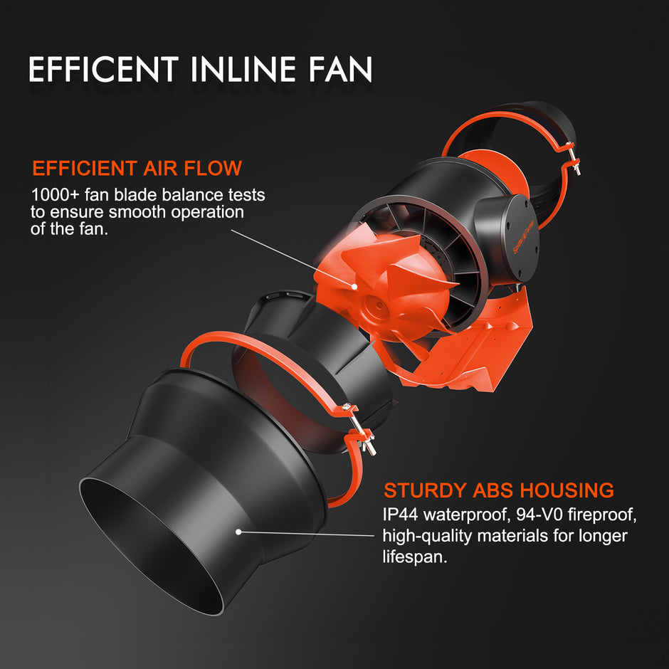 Spider Farmer® 4-Inch 205 CFM Inline Fan with Speed Controller