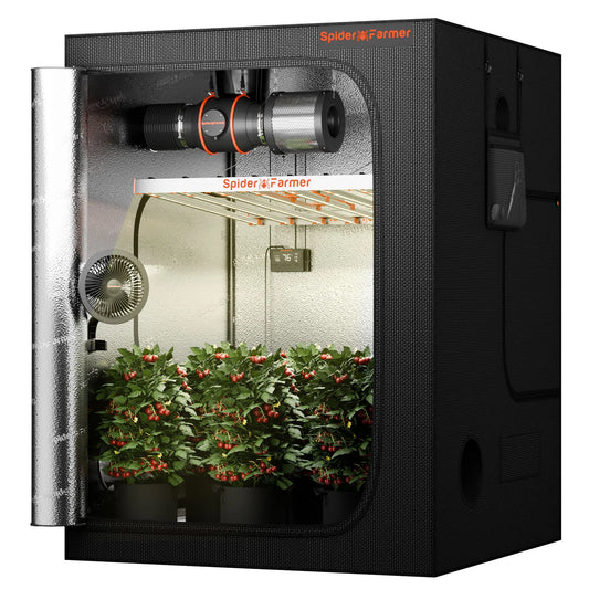 2024 Spider Farmer® 5’x5’X6.5′ Complete Grow Tent Kit丨G8600 Full Spectrum LED Grow Light丨6” Clip Fan丨6” Ventilation System with Humidity and Temperature Controller