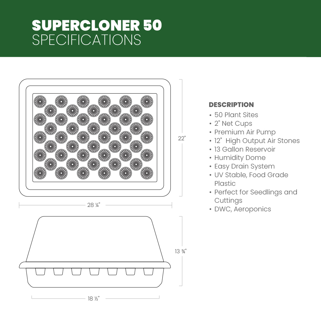 SuperCloner 50-Site Hydroponic Cloner System