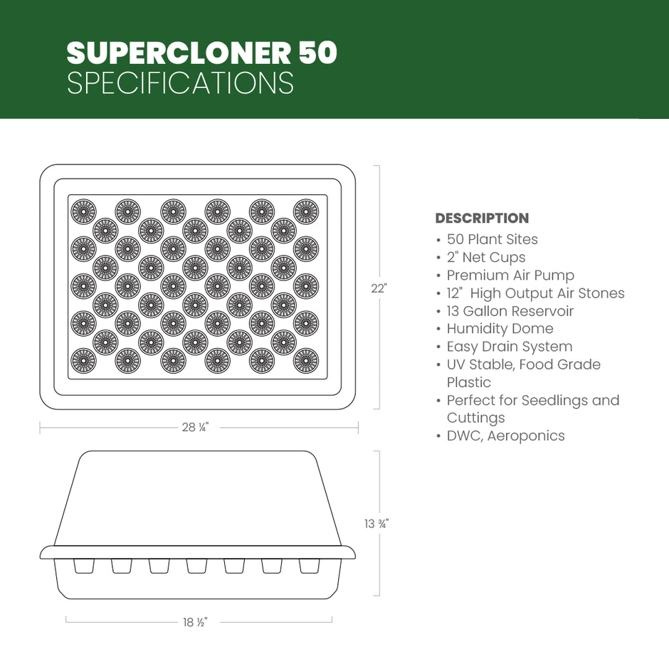 SuperCloner 50-Site Hydroponic Cloner System