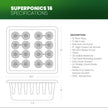 SuperPonics 16 Hydroponic Grow System